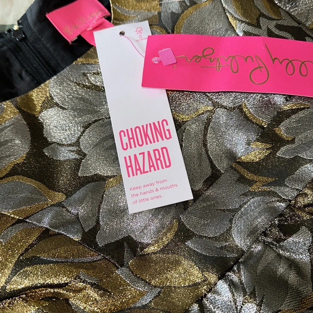 NWT Lilly Pulitzer Girls Mini Priyanka Dress Gold Floral Birthday Photoshoot 2